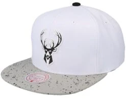 Milwaukee Bucks Cement Top Snapback White/silver Snapback - Mitchell & Ness