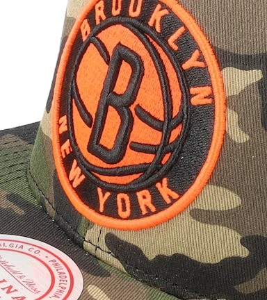 Brooklyn Nets Neon Camo Pop Camo Snapback - Mitchell & Ness – Image 6