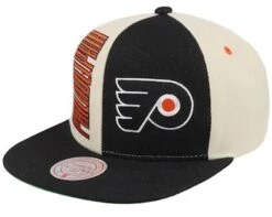 Philadelphia Flyers Pop Panel Off White/Black Snapback - Mitchell & Ness