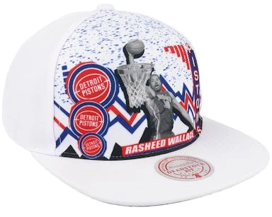 Detroit Pistons 90's Playa Rasheed Wallace White Snapback - Mitchell & Ness – Image 2