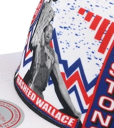 Detroit Pistons 90's Playa Rasheed Wallace White Snapback - Mitchell & Ness – Image 6