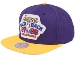 Los Angeles Lakers Back2back HWC Purple/Yellow Snapback - Mitchell & Ness