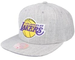 Los Angeles Lakers Team Heather 2.0 Grey Heather Snapback - Mitchell & Ness