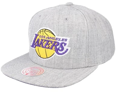 Los Angeles Lakers Team Heather 2.0 Grey Heather Snapback - Mitchell & Ness