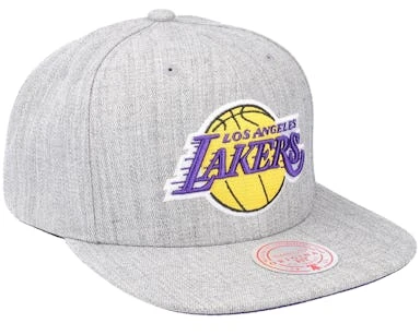 Los Angeles Lakers Team Heather 2.0 Grey Heather Snapback - Mitchell & Ness – Image 2