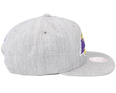 Los Angeles Lakers Team Heather 2.0 Grey Heather Snapback - Mitchell & Ness – Image 4