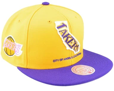 Los Angeles Lakers Team Insider Yellow/Purple Snapback - Mitchell & Ness â Image 2