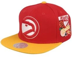 Atlanta Hawks Patch Overload Red/Yellow Snapback - Mitchell & Ness