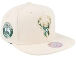 Milwaukee Bucks Side Core 2.0 Off White Snapback - Mitchell & Ness