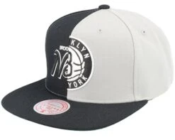 Brooklyn Nets Split Crown Black Snapback - Mitchell & Ness