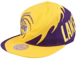 Los Angeles Lakers Spiral Deadstock Yellow Snapback - Mitchell & Ness