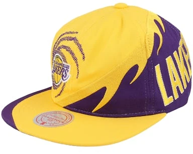 Los Angeles Lakers Spiral Deadstock Yellow Snapback - Mitchell & Ness