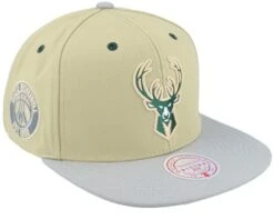 Milwaukee Bucks Classic Canvas Tan Snapback - Mitchell & Ness