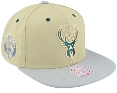 Milwaukee Bucks Classic Canvas Tan Snapback - Mitchell & Ness