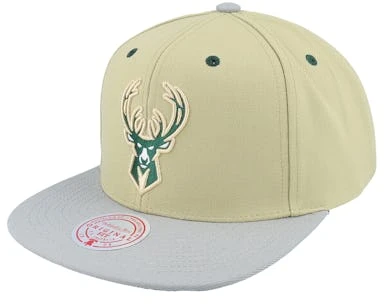 Milwaukee Bucks Classic Canvas Tan Snapback - Mitchell & Ness – Image 2