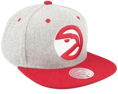 Atlanta Hawks Melton Patch Grey/Red Snapback - Mitchell & Ness â Image 2