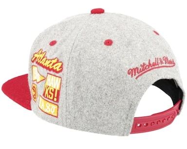 Atlanta Hawks Melton Patch Grey/Red Snapback - Mitchell & Ness â Image 3