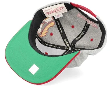 Atlanta Hawks Melton Patch Grey/Red Snapback - Mitchell & Ness â Image 5