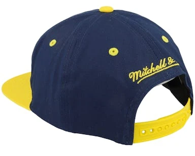 Michigan Wolverines Varsity Letter Blue/Yellow Snapback - Mitchell & Ness – Image 3
