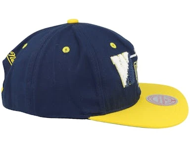Michigan Wolverines Varsity Letter Blue/Yellow Snapback - Mitchell & Ness – Image 4