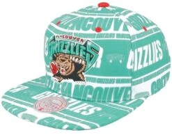 Vancouver Grizzlies Meat Paper Teal Snapback - Mitchell & Ness