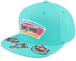 San Antonio Spurs Front Face Teal Snapback - Mitchell & Ness