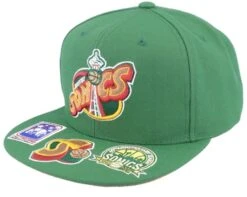 Seattle Supersonics Front Face Green Snapback - Mitchell & Ness