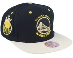 Golden State Warriors Pin Drop Black/Stone Snapback - Mitchell & Ness