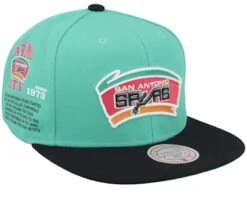 San Antonio Spurs Team Origins Teal/Black Snapback - Mitchell & Ness