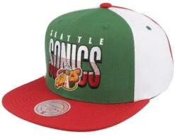 Seattle Supersonics Billboard 2 Hwc Green/Red Snapback - Mitchell & Ness