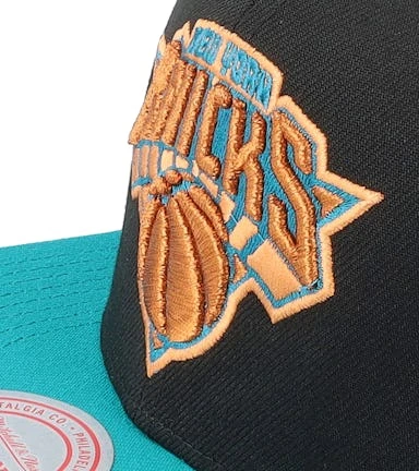 New York Knicks Make Cents Black/Teal Snapback - Mitchell & Ness – Image 6