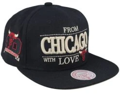 Chicago Bulls With Love Black Snapback - Mitchell & Ness