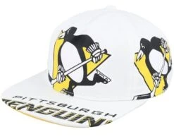 Pittsburgh Penguins In Your Face Deadstock Hwc White Snapback - Mitchell & Ness