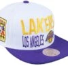 Los Angeles Lakers Toss Up White/Purple Snapback - Mitchell & Ness