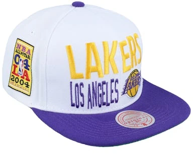 Los Angeles Lakers Toss Up White/Purple Snapback - Mitchell & Ness