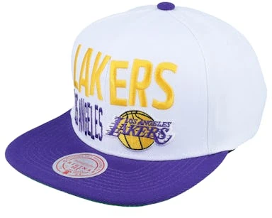 Los Angeles Lakers Toss Up White/Purple Snapback - Mitchell & Ness â Image 2