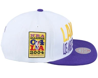 Los Angeles Lakers Toss Up White/Purple Snapback - Mitchell & Ness â Image 4
