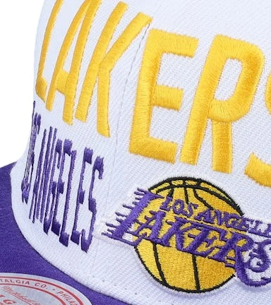 Los Angeles Lakers Toss Up White/Purple Snapback - Mitchell & Ness â Image 6