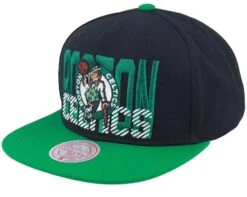 Boston Celtics Cross Check Black/Green Snapback - Mitchell & Ness