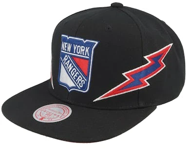 New York Rangers Double Trouble Vintage Black Snapback - Mitchell & Ness