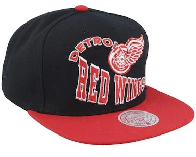 Detroit Red Wings Crooked Path Black Snapback - Mitchell & Ness – Image 2