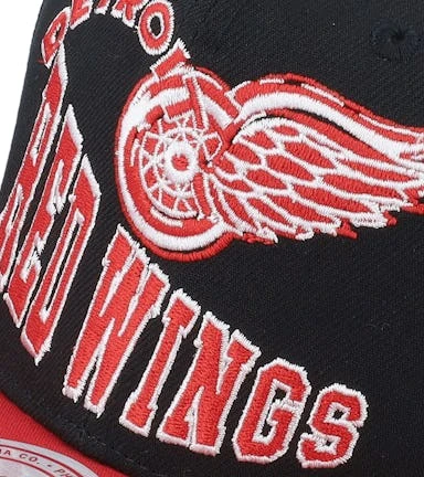 Detroit Red Wings Crooked Path Black Snapback - Mitchell & Ness – Image 6
