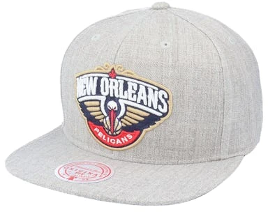 New Orleans Pelicans Team HWC Heather Grey Snapback - Mitchell & Ness