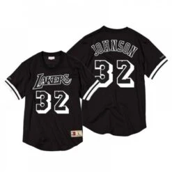 Mitchell & Ness T-shirt Los Angeles Lakers Black & White Magic Johnson