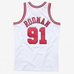 Maillot NBA Dennis RODMAN Bulls Blanc Swingman - Mitchell & Ness