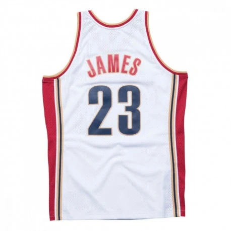 Maillot NBA Lebron James Cavs Blanc Swingman 2003-2004 Mitchell & Ness â Image 2