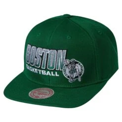 Mitchell & Ness Casquette Snapback Bord Plat Boston Celtics
