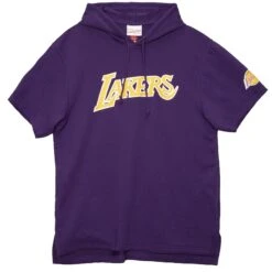 Mitchell & Ness Sweatshirt à Capuche Manches Courtes Los Angeles Lakers
